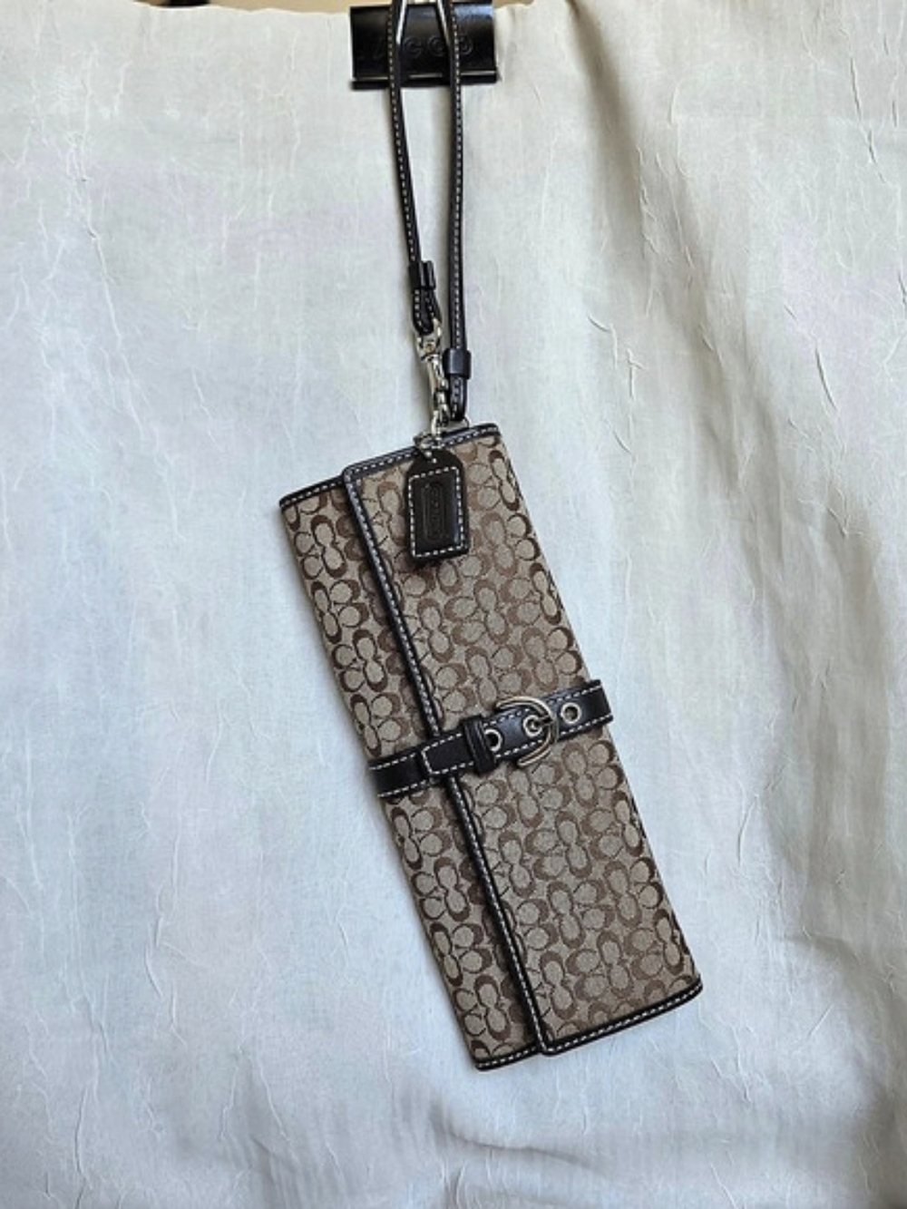 Vintage Coach SoHo Signature C Jacquard Slim Envelope Buckle Wallet